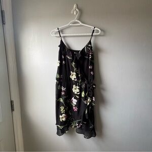 Floral Black Sleeveless Dress